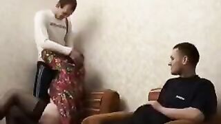 Mature beauty fucked by her son's friend in steamy scene