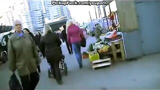 Fucked a blonde in public, whom he had ordered to his place