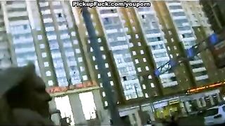Fucked a blonde in public, whom he had ordered to his place