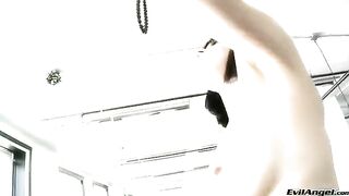 Cute woman plays with balls and vagina