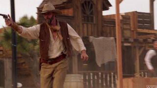 The cowboy punished a girl but did not leave marks on her body
