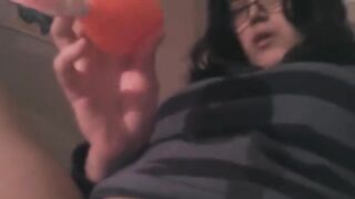 Stimulation of the clitoris by a high-powered vibrator in an amateur HD video