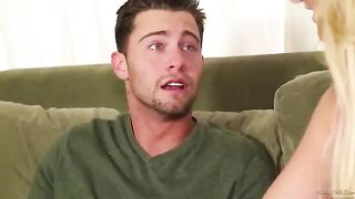 Massage session for the sexy blonde, where clients get a messy finish