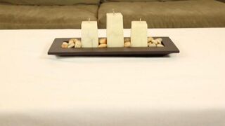 Fingered by a massage woman under the table, the client
