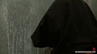 The baby is fucked hard in her mouth by a guy with a toy