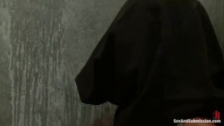 The baby is fucked hard in her mouth by a guy with a toy