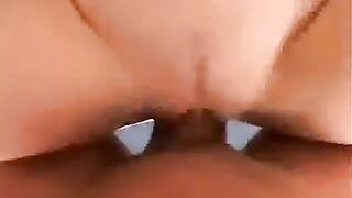 A girl brings a cum shot to her sweet pussy