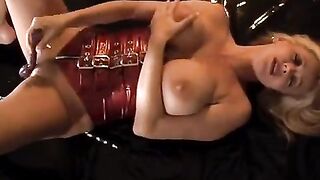 Rachel Aziani plays with toys and gets cum shot