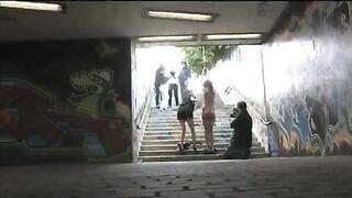 Girl was tied up and fucked on the street by a rough guy