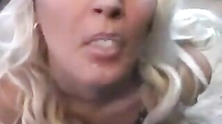 A whims that licks sperm from a spoon in a tender blowjob scene