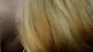 A girl made a blowjob in the winter right on the street for money
