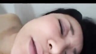 Mature Japanese man masturbates his hairy cock using a toy