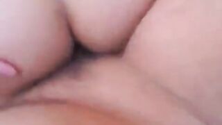 First-person creampie sex in a hotel room