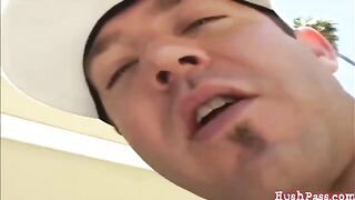 A man fucks his beautiful wife with huge natural tits in HD