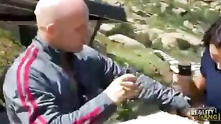 A girl with a fiery look gets fucked by the first guy she meets