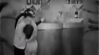 Nostalgic porn from the past (1930s) with a hot threesome scene