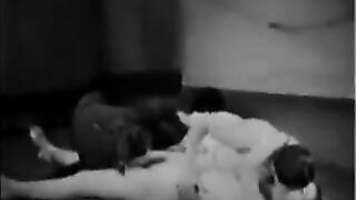 Nostalgic porn from the past (1930s) with a hot threesome scene