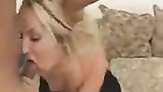 Blonde girl with a mouth-watering ass fucks hard in her first experience