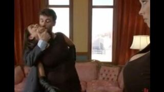 The husband punishes his wife and maid in a kinky style