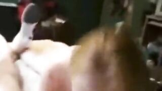 The girl was caught and thrown to the bed for more