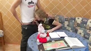 A schoolgirl offered herself to be fucked by her classmate, following a daring invitation