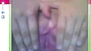 The girl showed the guy her big pussy in a live chat
