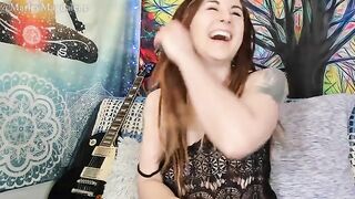 A funny hirsute girl gets undressed and reaches a climax in a unique way