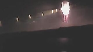 A busty babe was caught in a compromising situation at the crossroads