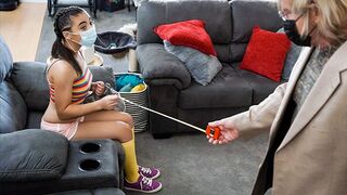 Adorable princess pleases an old man with her tight little holes in every position