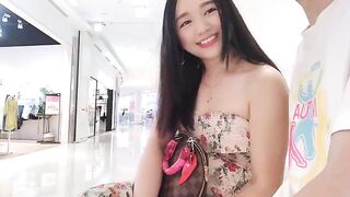 An appetizing girl meets passers-by and fucks with them