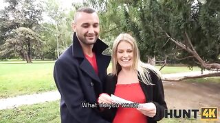 A stranger picked up a pregnant woman and her husband watched it all
