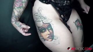 Tattooed babe Payton Preslee gets creampied after getting fucked hard