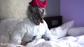 Redhead girl loses her way, the bad wolf guides her to a passionate and rough encounter