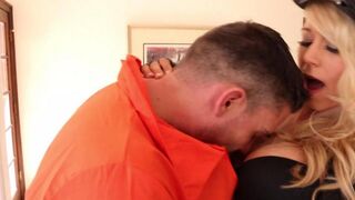 A fugitive found refuge with a cop, and they got intimate on the couch