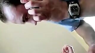 Fisting anal sex with a phone and remote control
