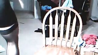 The guy gets excited when he's dressed up as a girl