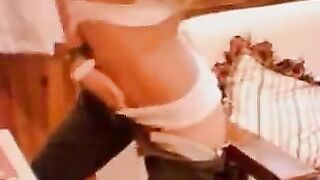 Friends did not expect that the girl would start to masturbate, so they all ran away