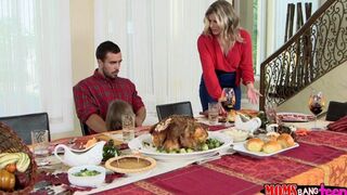 A family dinner ended up in a hardcore FFM threesome