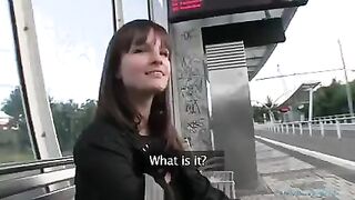 Brunette girl is fucking for money with a stranger in the park