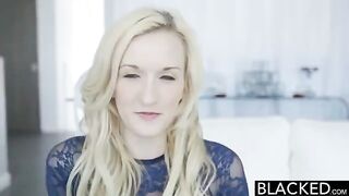 A blonde is fingering with a vibrator while getting fucked by a BBC