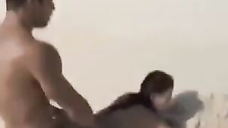 A girl with a great ass is fucking on the public beach