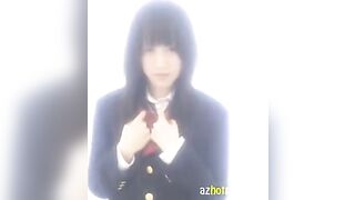 Hot Japanese schoolgirl masturbates alone, showing off her pervert side