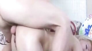 A deep anal sex with a mommy at her home in nylons