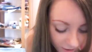 A hot Russian chick with small boobs playing with her pussy
