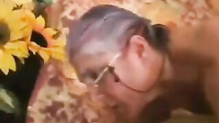 Man fucked gray-haired mature in black stockings