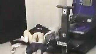 The man lowered his pants and began to engage in anal play with his girlfriend