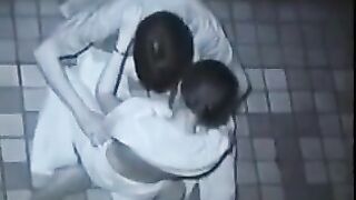 The man lowered his pants and began to engage in anal play with his girlfriend
