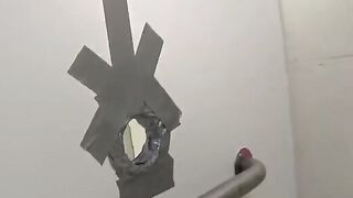 Member of holes in the club toilet, wild night scene!