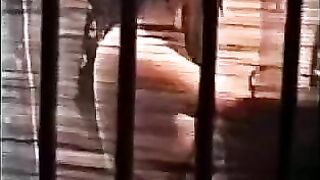 A man gently licks hairy pussy lips, and they almost reach his nose