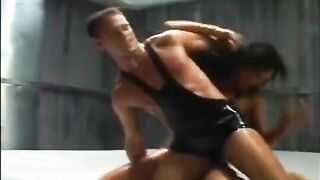 The fight ended with oil sex and big tits of beautiful brunette